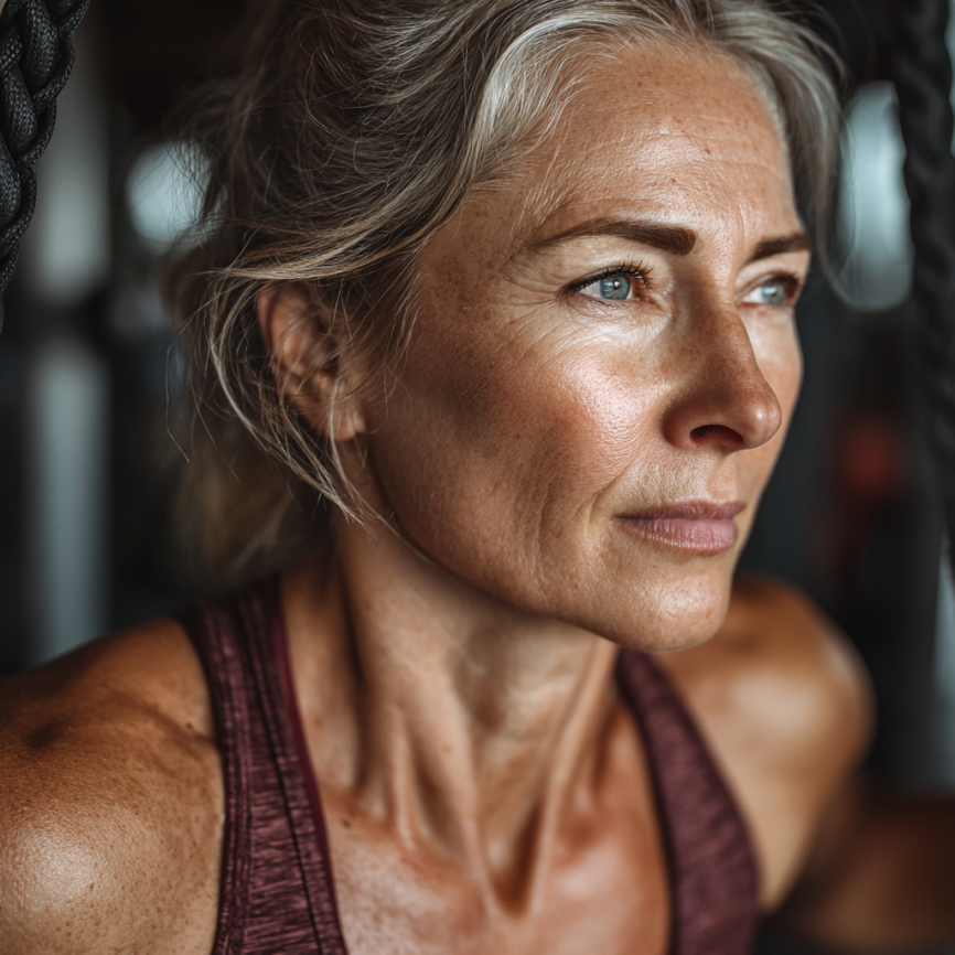 Възрастни хора тренират